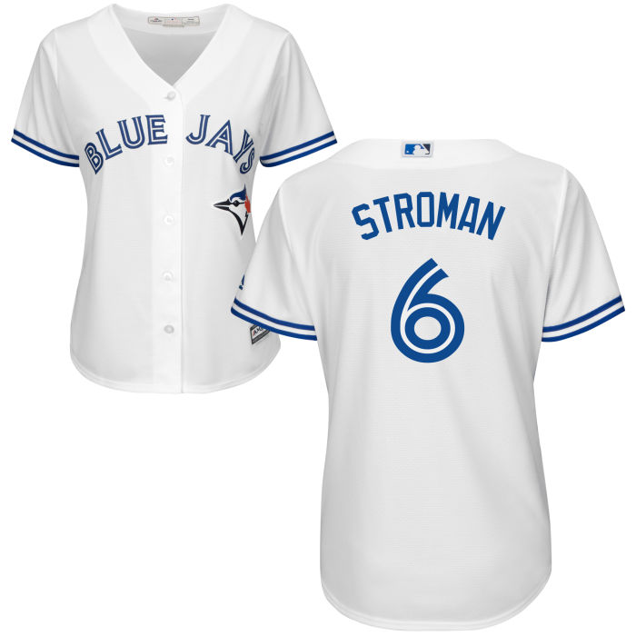 Women's Toronto Blue Jays Marcus Stroman #6 White Official Cool Base Jersey