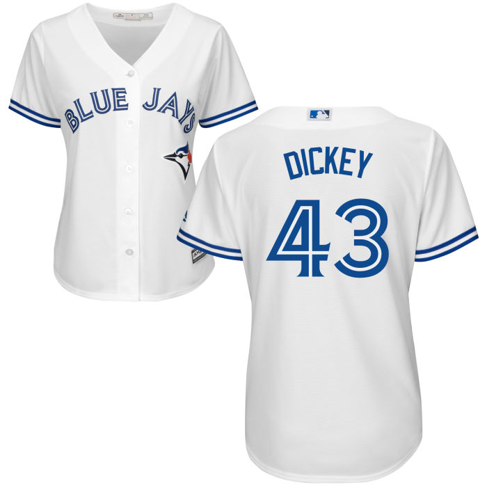 Women's Toronto Blue Jays R.A. Dickey #43 White Official Cool Base Jersey