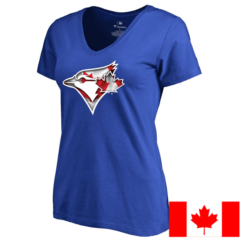 Women's Toronto Blue Jays Royal 2016 Canada Day Authentic Team T-Shirt