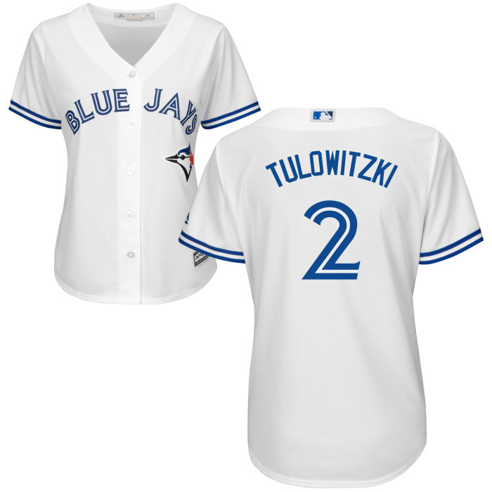 Women's Toronto Blue Jays Troy Tulowitzki #2 White Official Cool Base Jersey