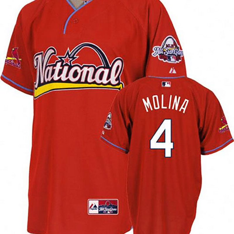 St. Louis Cardinals #4 Yadier Molina 2009 All Star Red Jersey