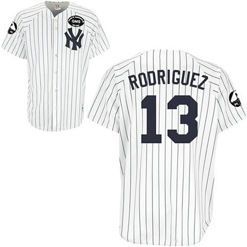 New York Yankees #13 Alex Rodriguez GMS The Boss White Jersey