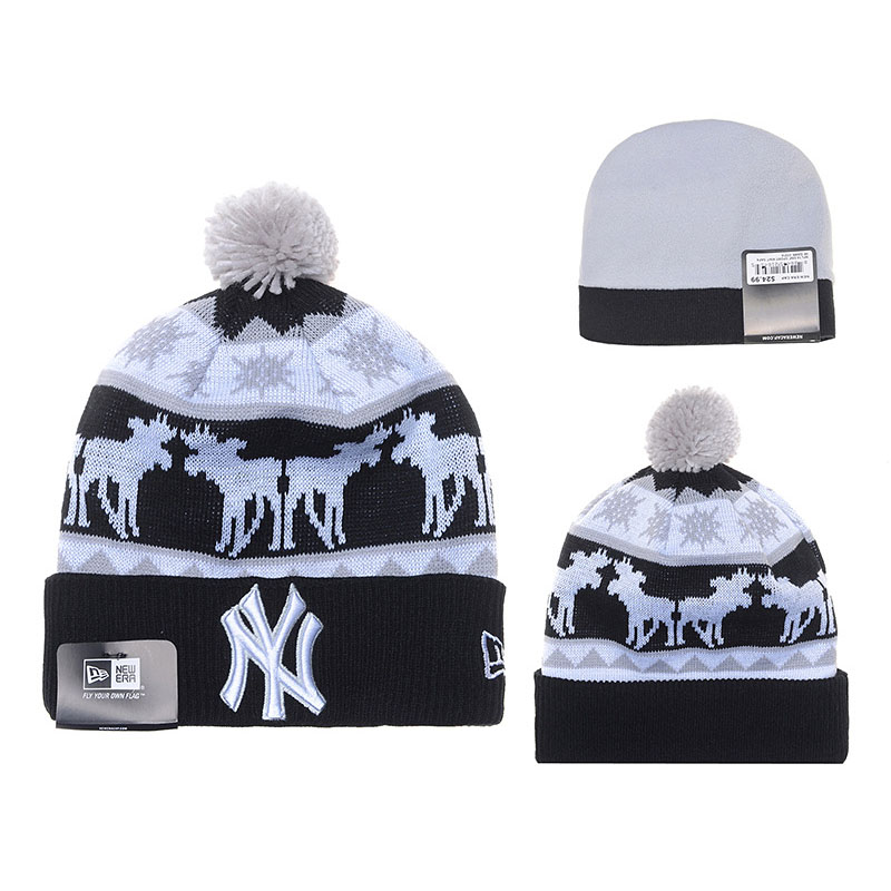 New York Yankees Black Christmas 2016 Cuffed Knit Hat With Pom