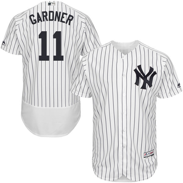 New York Yankees Brett Gardner White Navy Flexbase Authentic Collection Player Jersey