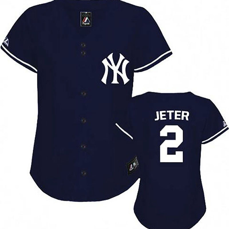 New York Yankees #2 Derek Jeter Navy Blue Women's Fashion Jersey