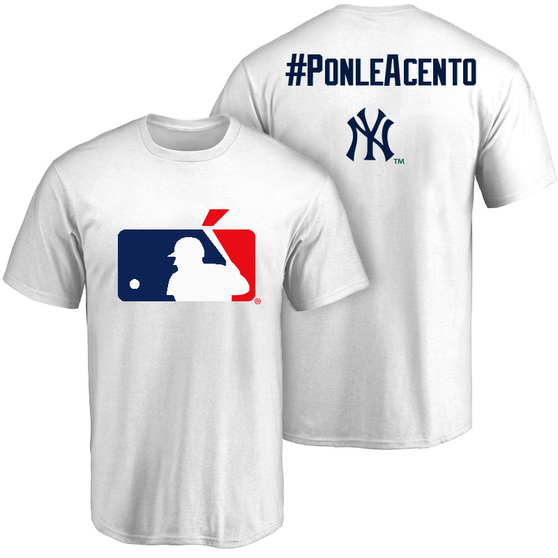 New York Yankees White Hispanic Heritage Month PonleAcento T-Shirt