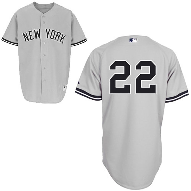 New York Yankees #22 Jacoby Ellsbury Men's Authentic Grey Road Majestic MLB Jersey