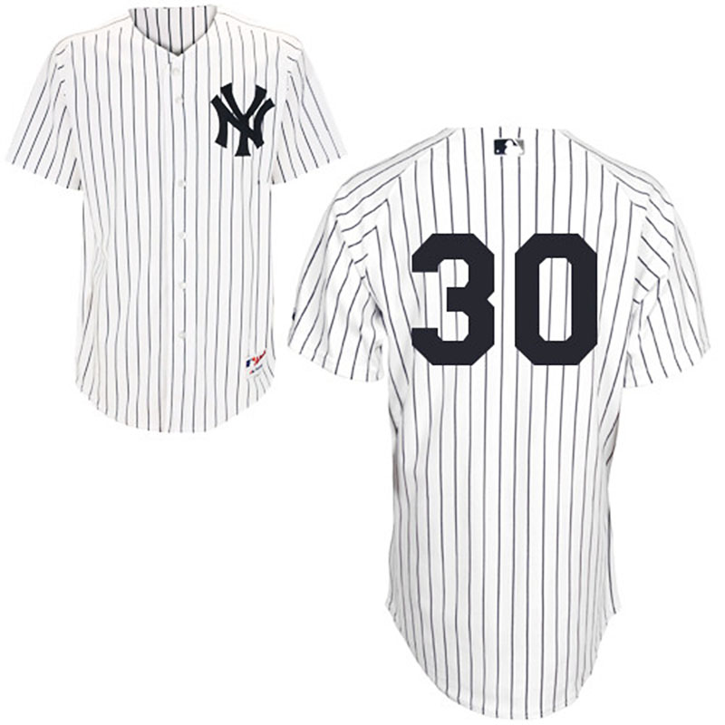 New York Yankees #30 David Robertson Men's Authentic White/Navy Blue Pinstripe Home Majestic MLB Jersey