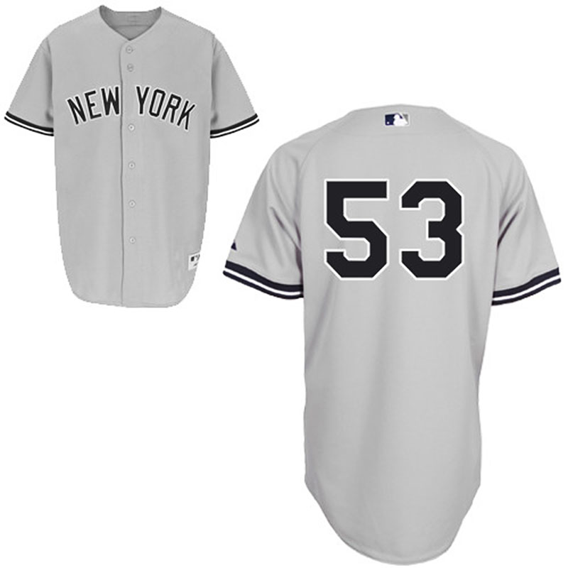 New York Yankees #53 Austin Romine Men's Authentic Grey Road Majestic MLB Jersey