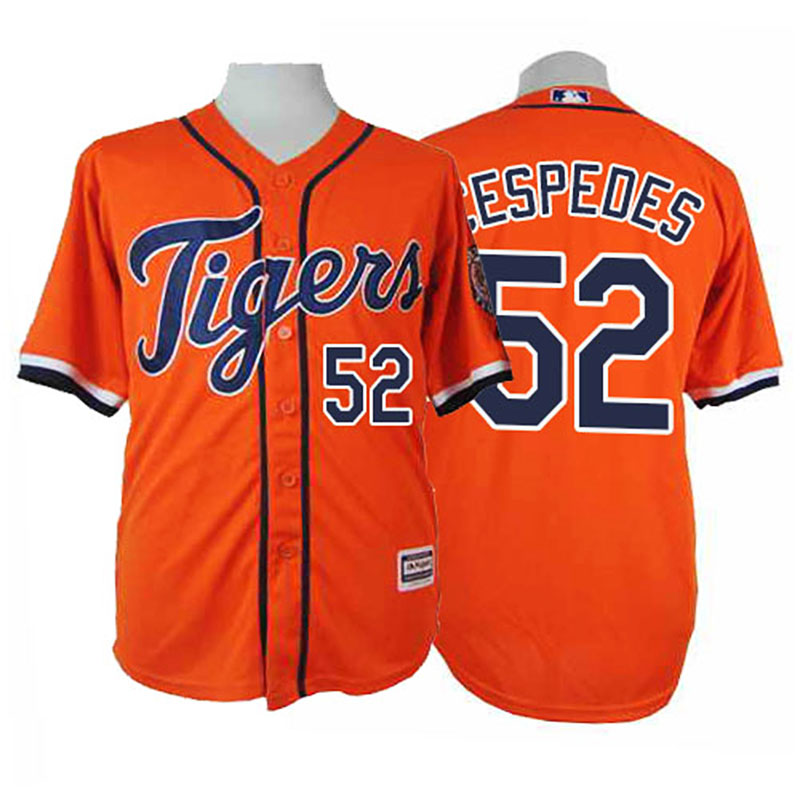 Detroit Tigers #52 Yoenis Cespedes Orange Jersey