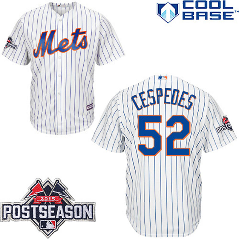 New York Mets #52 Yoenis Cespedes White Cool Base Home Jersey