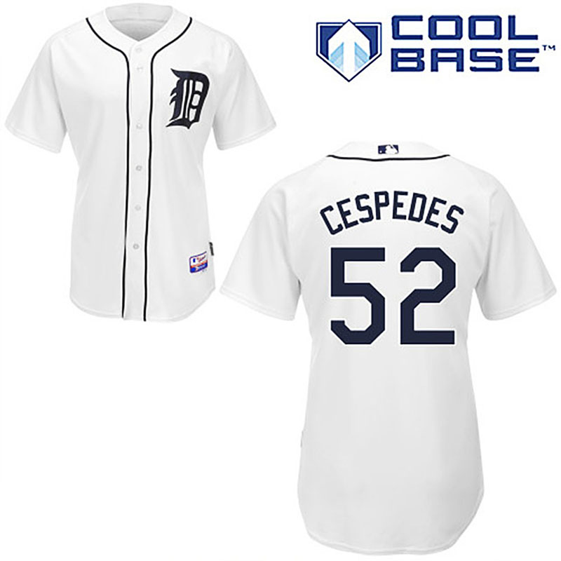 Detroit Tigers #52 Yoenis Cespedes White Jersey