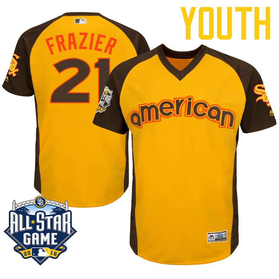 Youth 2016 MLB All-Star American Chicago White Sox Todd Frazier #21 Yellow Cool Base Jersey