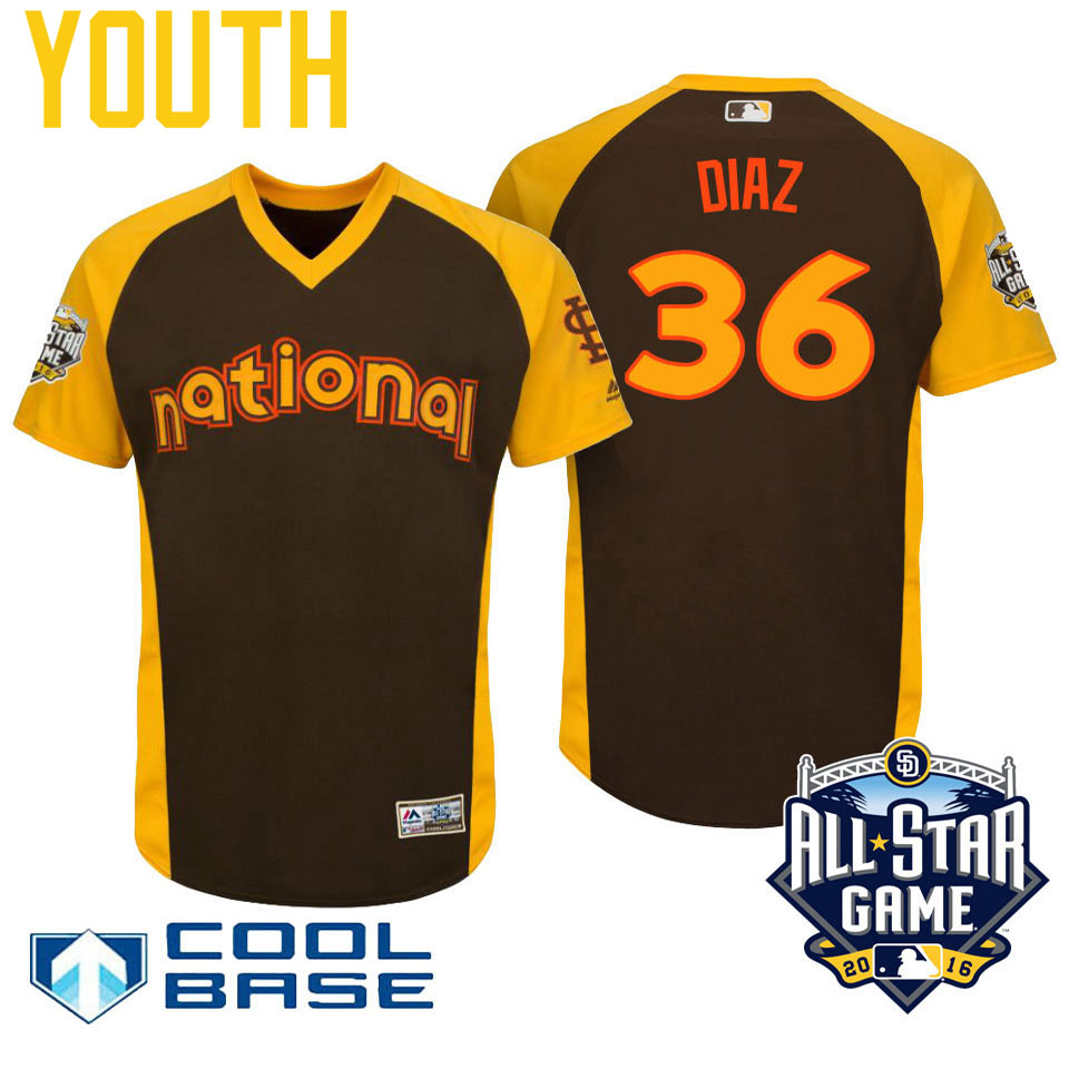 Youth 2016 MLB All-Star National St. Louis Cardinals #36 Aledmys Diaz Brown Cool Base Jersey