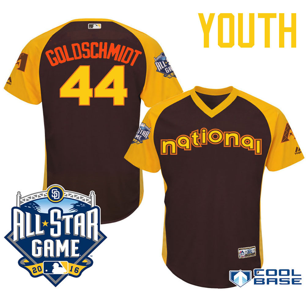 Youth 2016 MLB All-Star National Arizona Diamondbacks #44 Paul Goldschmidt Brown Cool Base Jersey