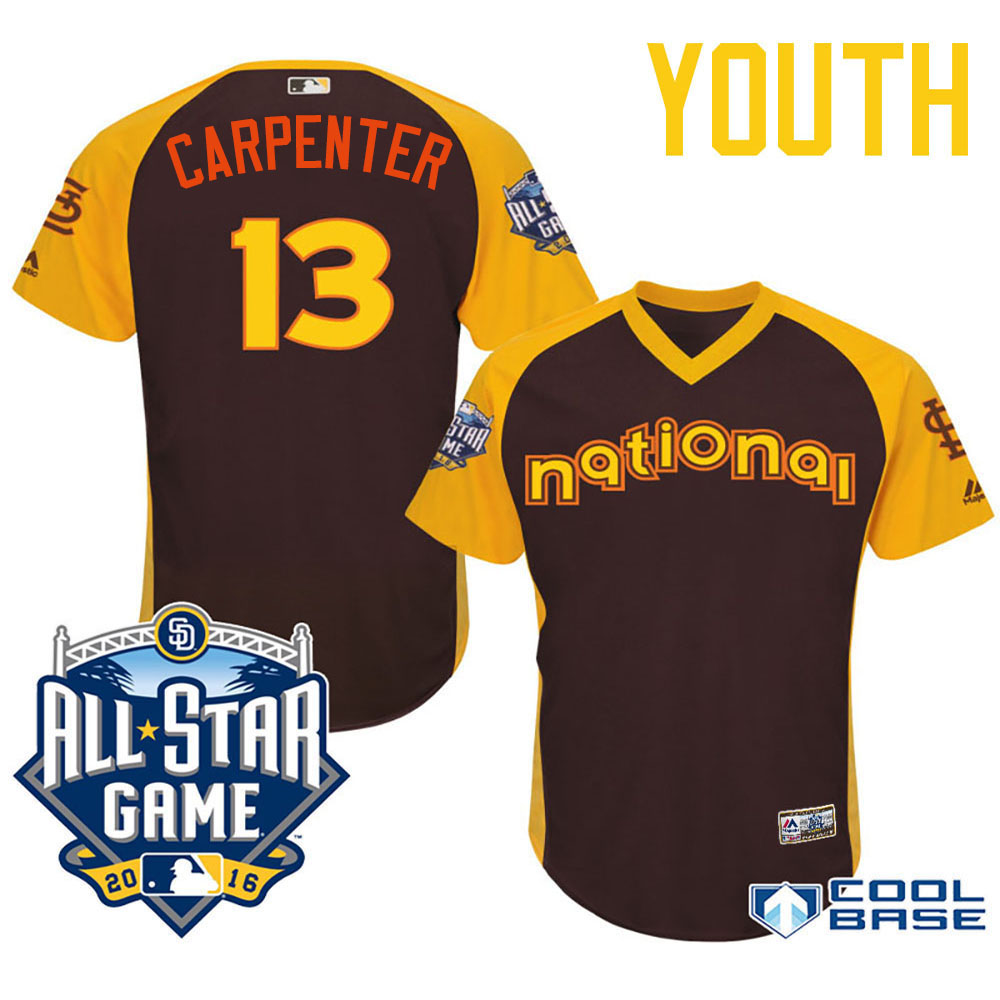 Youth 2016 MLB All-Star National St. Louis Cardinals #13 Matt Carpenter Brown Cool Base Jersey