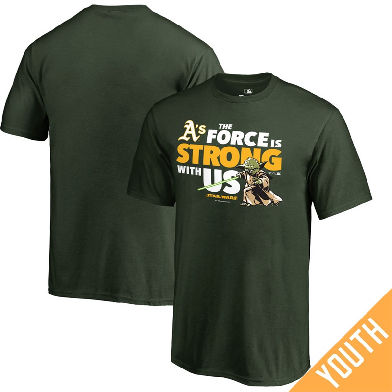 Youth Oakland Athletics Star Wars Jedi Strong Fanatics Branded Green T-Shirt