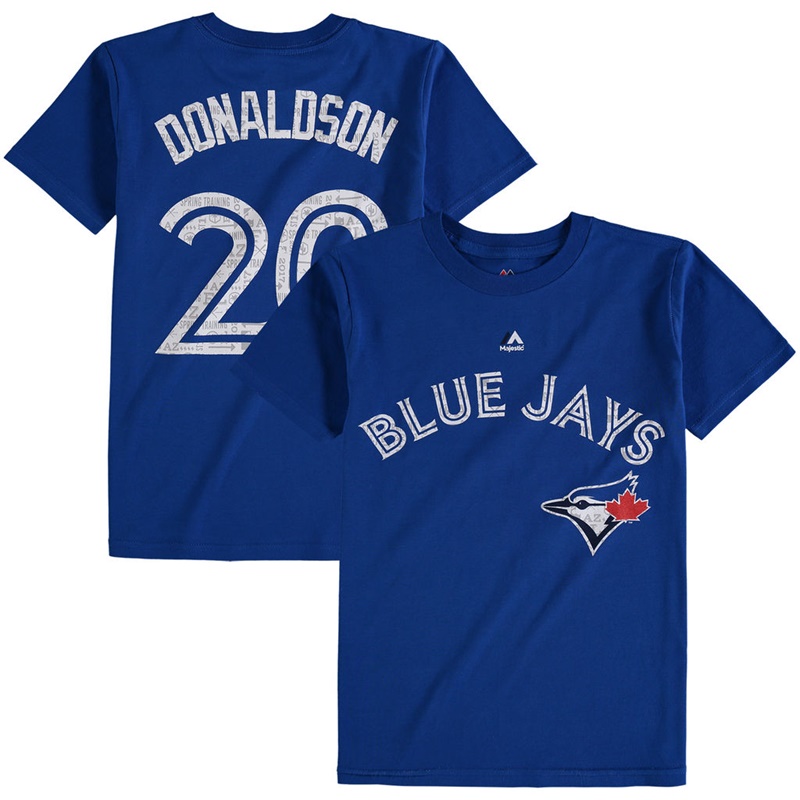 Youth Toronto Blue Jays 2017 Spring Training Josh Donaldson #20 Royal Name & Number T-Shirt