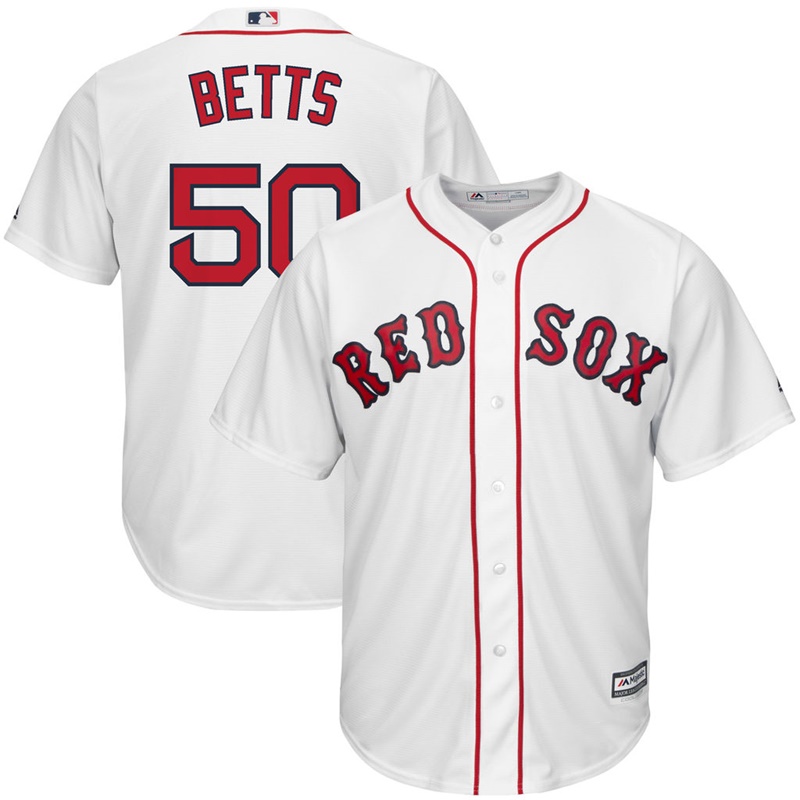 Youth Boston Red Sox #50 Mookie Betts Home Replica White Cool Base Jersey