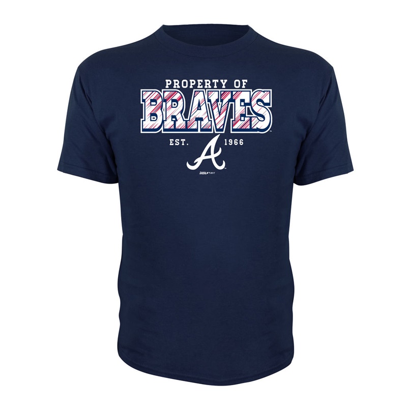 Youth Atlanta Braves Navy Property Of Team T-Shirt