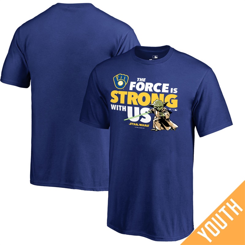 Youth Milwaukee Brewers Star Wars Jedi Strong Fanatics Branded Royal T-Shirt