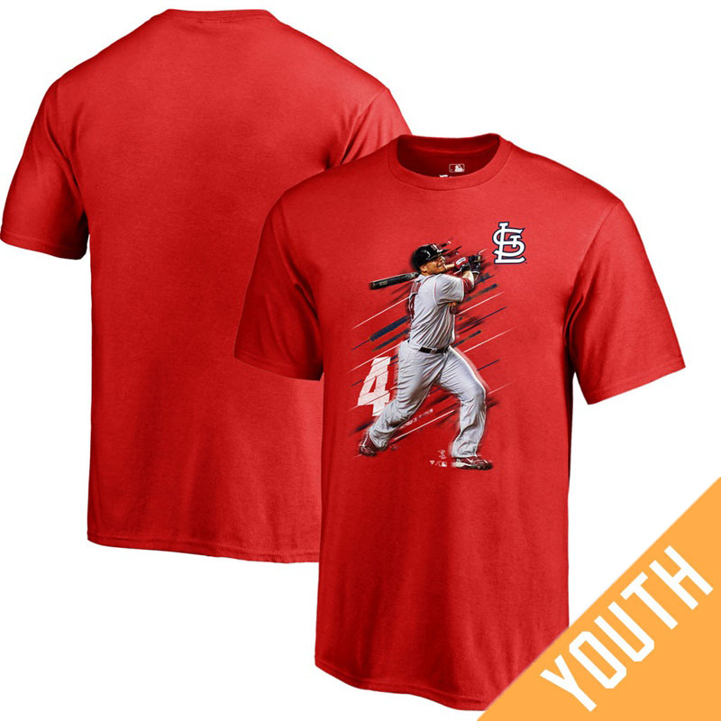 Youth St. Louis Cardinals Yadier Molina Fanatics Branded Fade Away Red T-Shirt