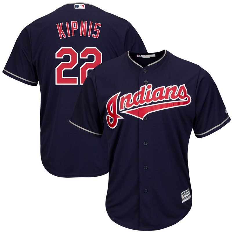 Youth Cleveland Indians #22 Jason Kipnis Replica Alternate Navy Cool Base Jersey