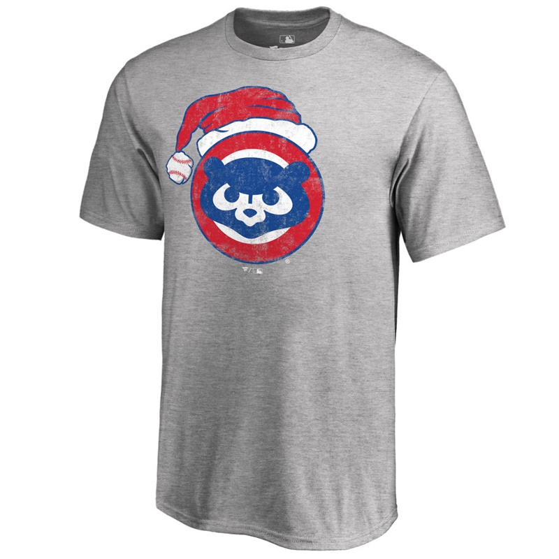 Youth Chicago Cubs Heather Gray 2016 World Series Champions Santa Cubby T-Shirt