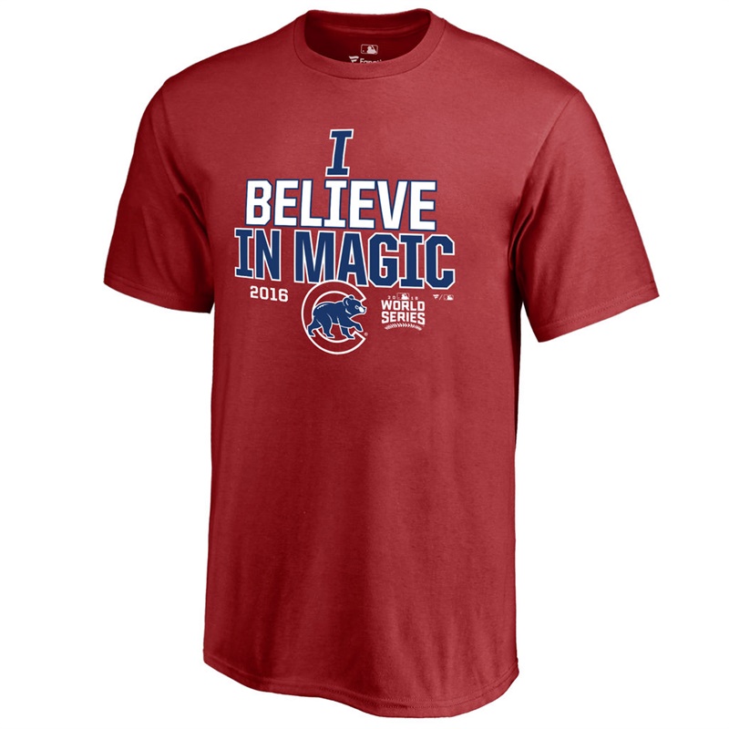 Youth Chicago Cubs Red I Believe In Magic T-Shirt