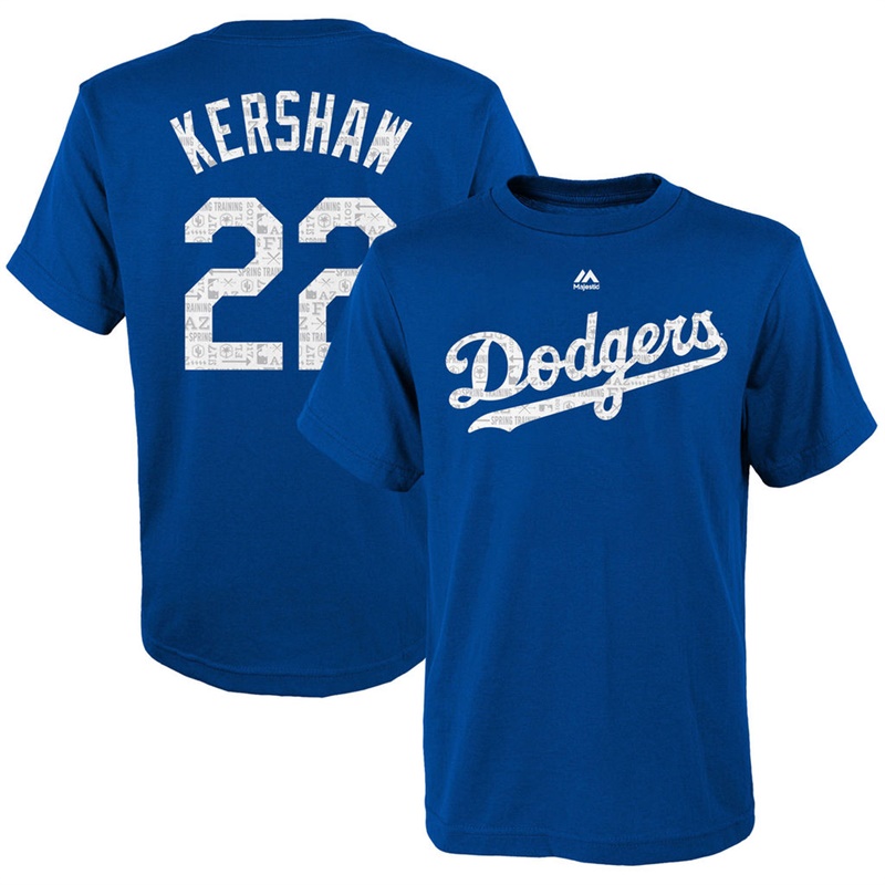 Youth Los Angeles Dodgers 2017 Spring Training Clayton Kershaw #22 Royal Name & Number T-Shirt