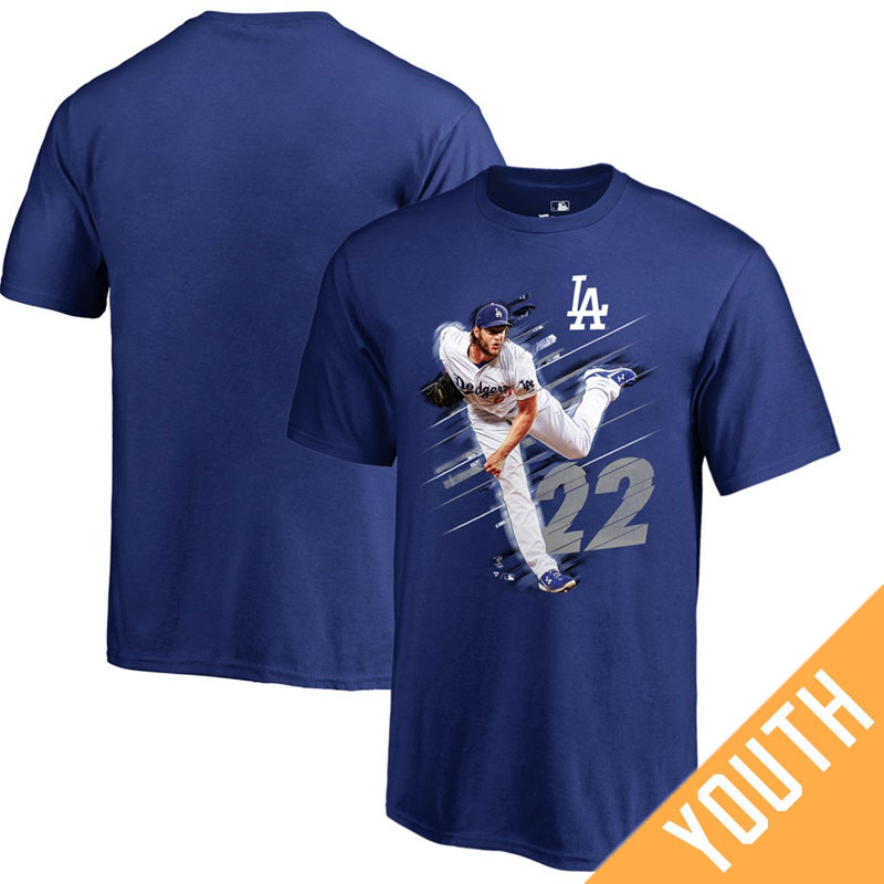 Youth Los Angeles Dodgers Clayton Kershaw Fanatics Branded Fade Away Royal T-Shirt