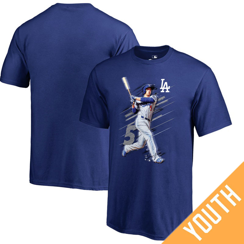 Youth Los Angeles Dodgers Corey Seager Fanatics Branded Fade Away Royal T-Shirt