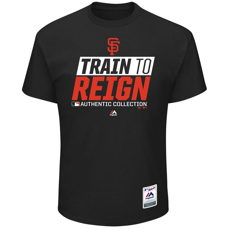 Youth San Francisco Giants Black 2017 Spring Training Train to Reign Authentic Collection T-Shirt