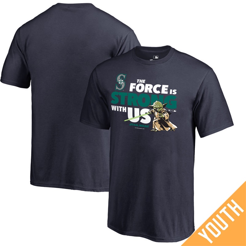 Youth Seattle Mariners Star Wars Jedi Strong Fanatics Branded Navy T-Shirt