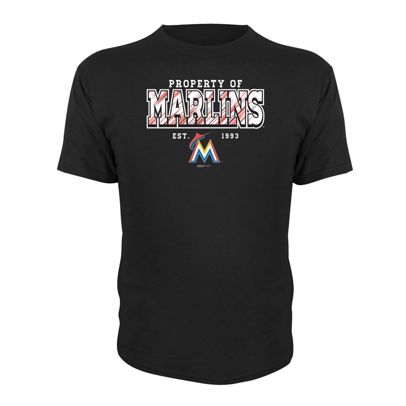 Youth Miami Marlins Black Property Of Team T-Shirt