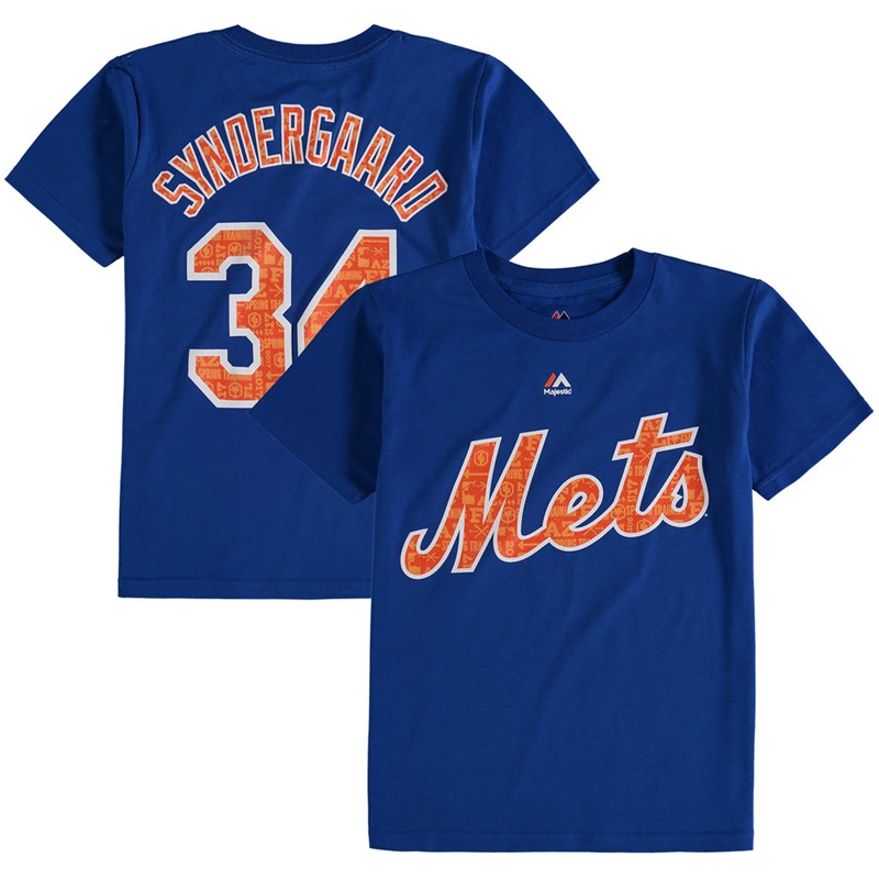 Youth New York Mets 2017 Spring Training Noah Syndergaard #34 Royal Name & Number T-Shirt