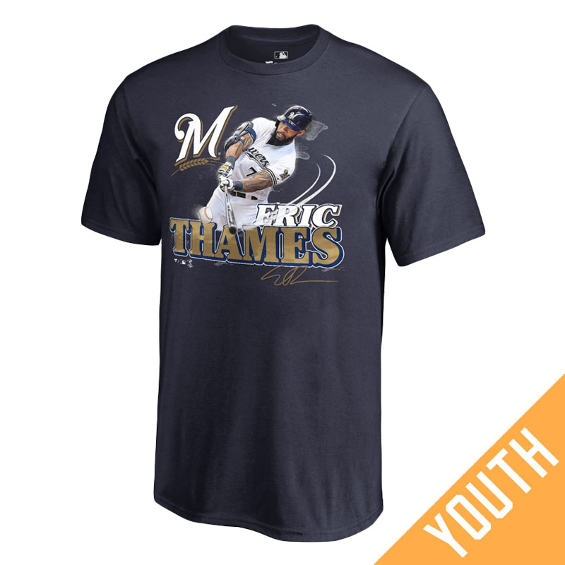 Youth Milwaukee Brewers Eric Thames Navy Hitter T-Shirt