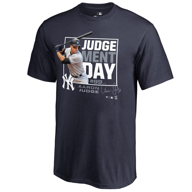 Youth New York Yankees Aaron Judge Navy Judgement Day T-Shirt