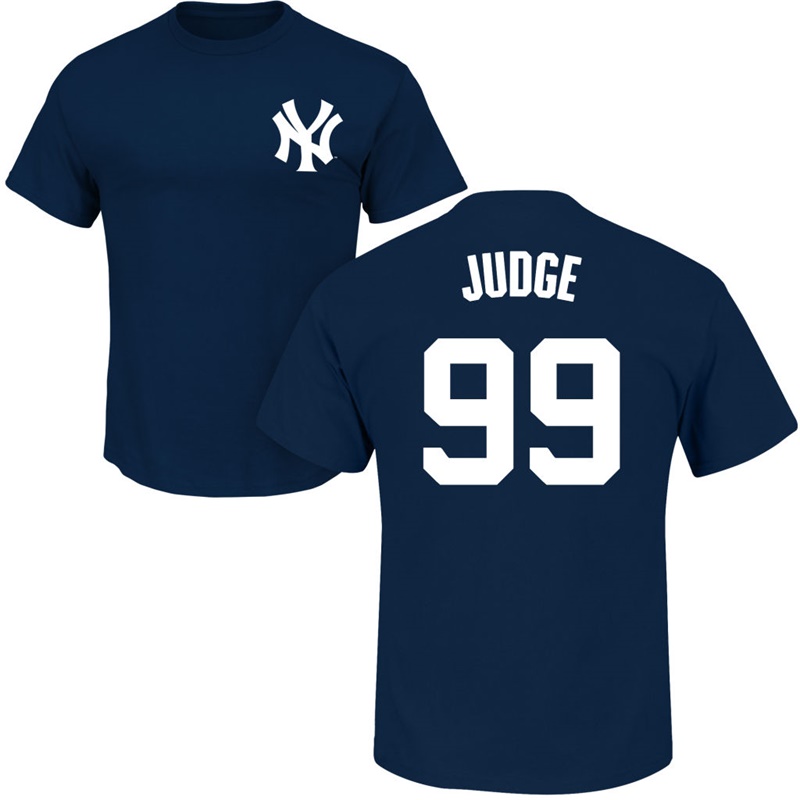 Youth New York Yankees Aaron Judge #99 Navy Roster Name & Number T-Shirt