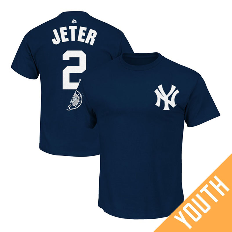 Youth New York Yankees Derek Jeter #2 Navy Number Retirement Day Name & Number T-Shirt