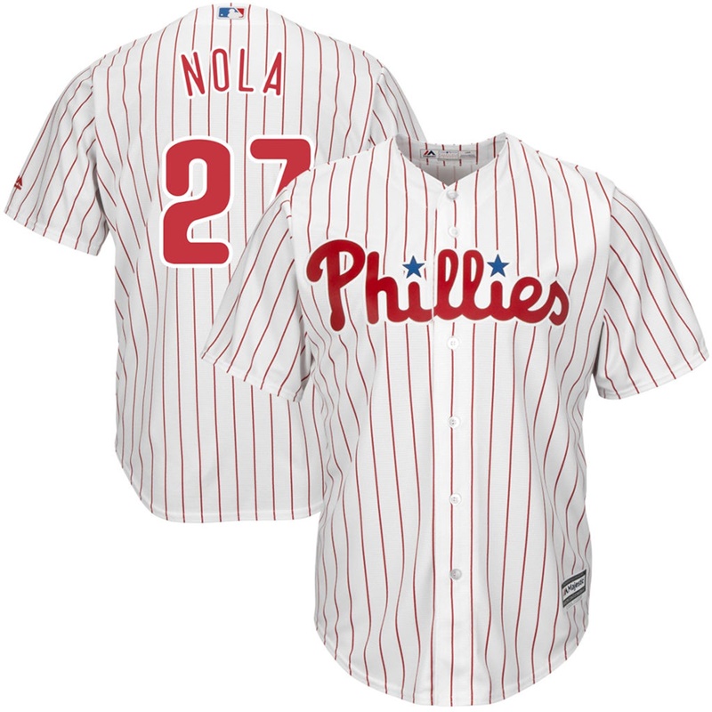 Youth Philadelphia Phillies #27 Aaron Nola Home White Cool Base Jersey