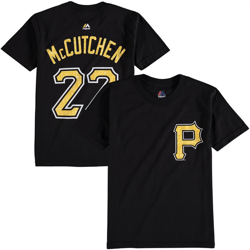 Youth Pittsburgh Pirates 2017 Spring Training Andrew McCutchen #22 Black Name & Number T-Shirt