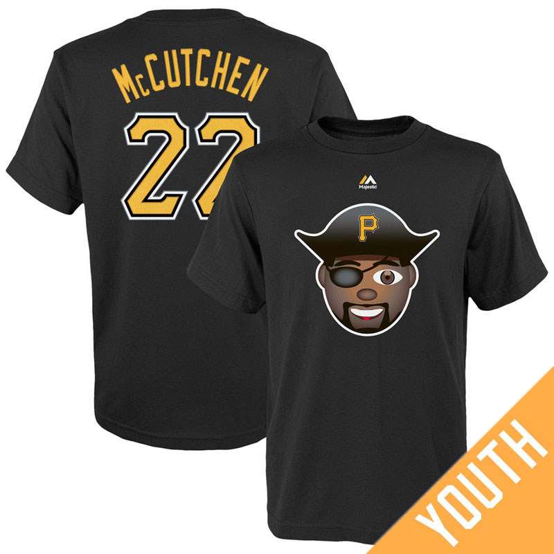 Youth Pittsburgh Pirates Andrew McCutchen Emoji Name & Number Black T-Shirt