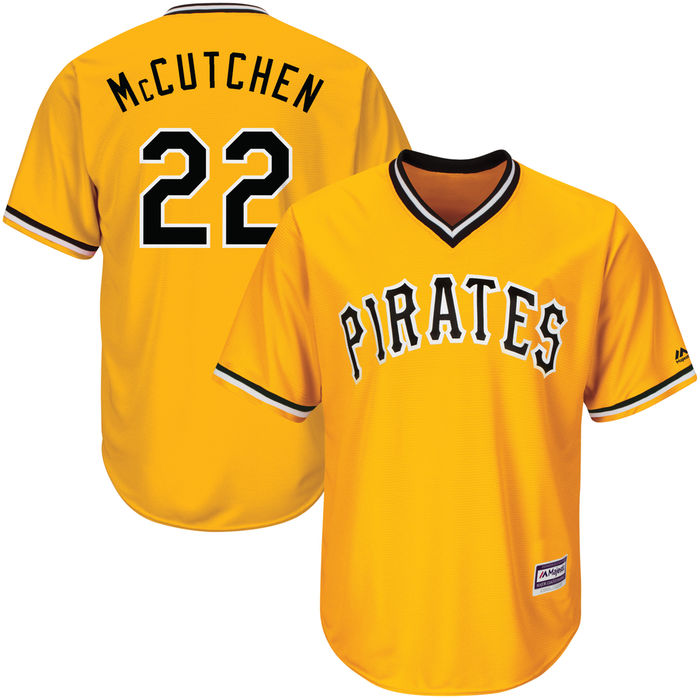 Youth Pittsburgh Pirates Andrew McCutchen #22 Gold Official Throwback Cool Base Jersey