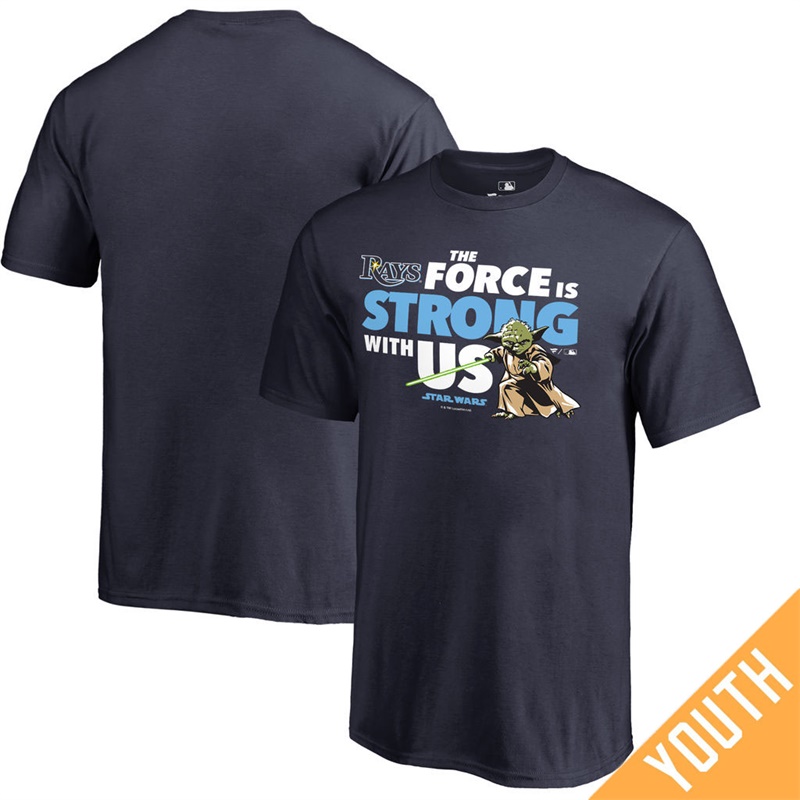 Youth Tampa Bay Rays Star Wars Jedi Strong Fanatics Branded Navy T-Shirt