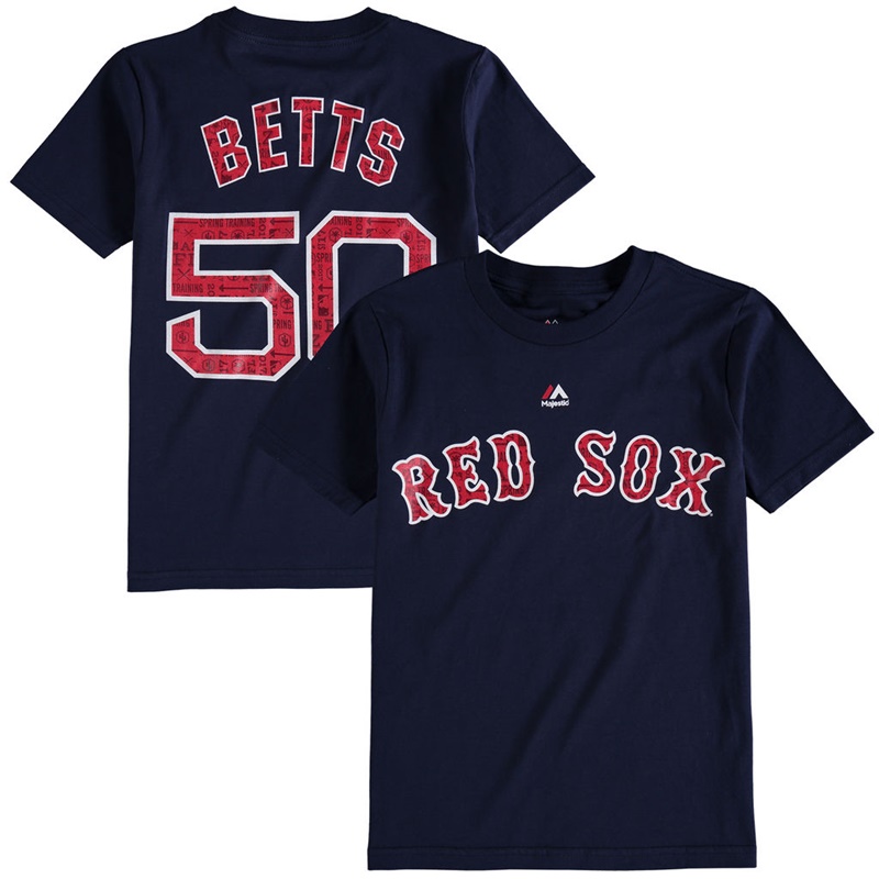 Youth Boston Red Sox 2017 Spring Training Mookie Betts #50 Navy Name & Number T-Shirt