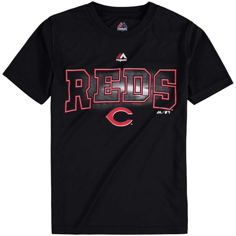 Youth Cincinnati Reds Black Light Up the Field T-Shirt