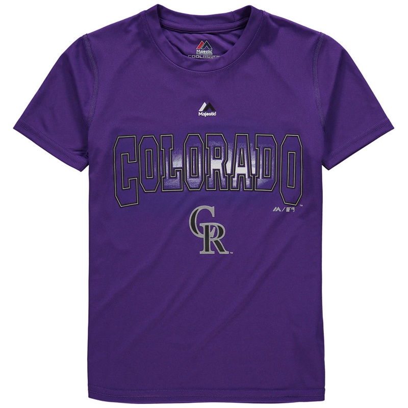 Youth Colorado Rockies Purple Light Up the Field T-Shirt