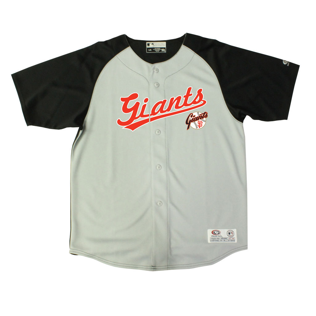 Youth San Francisco Giants Stitches Gray /Black Double Play Button Down Jersey