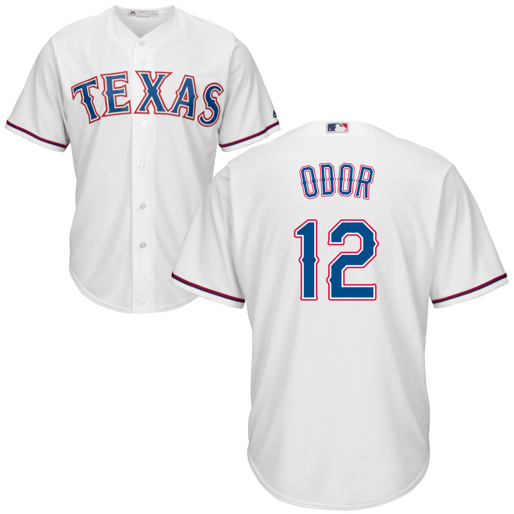 Youth Texas Rangers #12 Rougned Odor Home White Cool Base Jersey